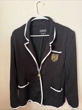 Carbon38 Black Pep Blazer with White Trim and Gold Crest Patch